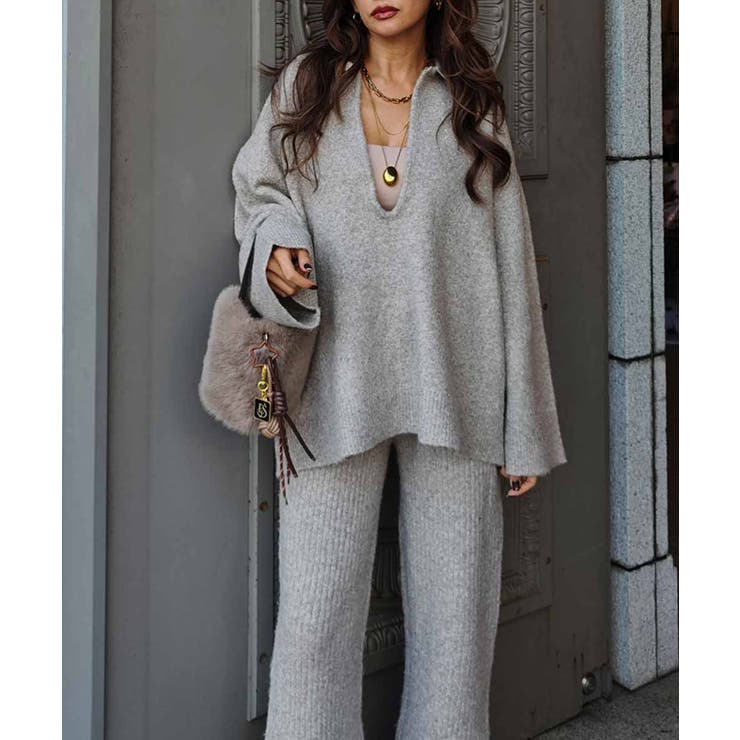 スキッパーポロニットプルオーバーesutoreja ニット スタイルアップ | BUYSENSE | 詳細画像2 