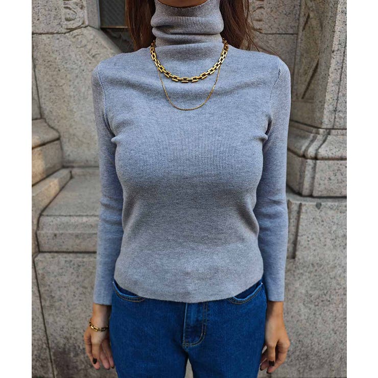 リブタートルネックニットトップスesutoreja ニット スタイルアップ | BUYSENSE | 詳細画像14 