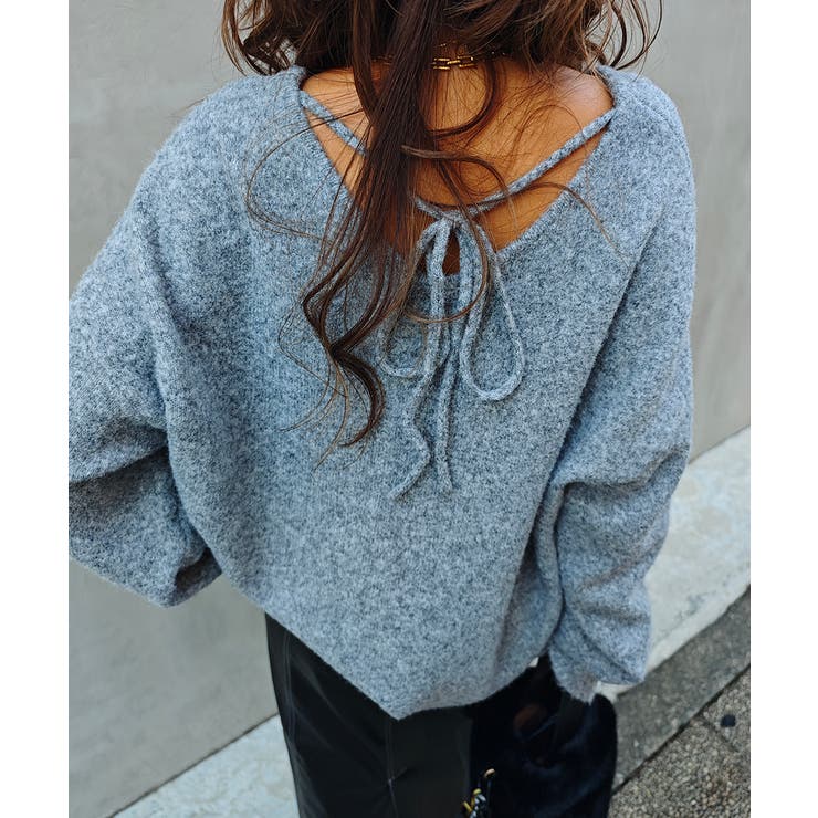 バックリボンニットプルオーバーesutoreja ニット スタイルアップ | BUYSENSE | 詳細画像7 