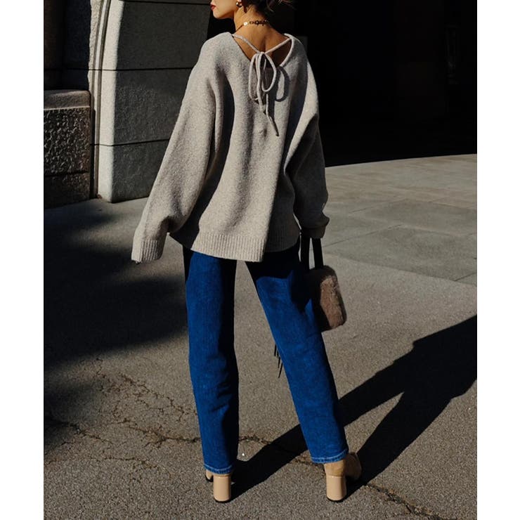 バックリボンニットプルオーバーesutoreja ニット スタイルアップ | BUYSENSE | 詳細画像2 