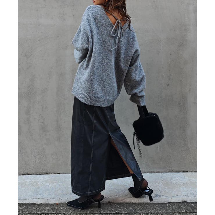 バックリボンニットプルオーバーesutoreja ニット スタイルアップ | BUYSENSE | 詳細画像5 