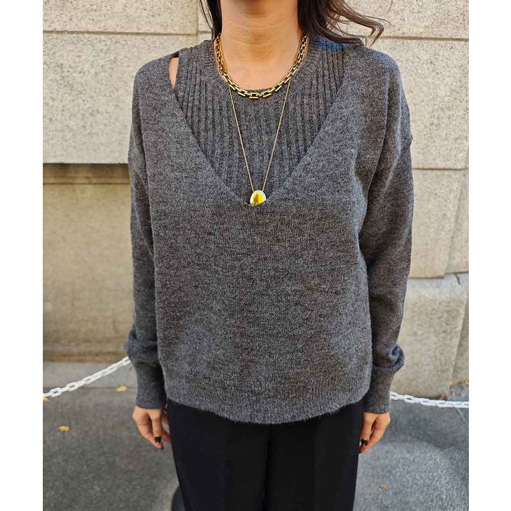 タンクレイヤードVネックニットesutoreja ニット スタイルアップ | BUYSENSE | 詳細画像12 