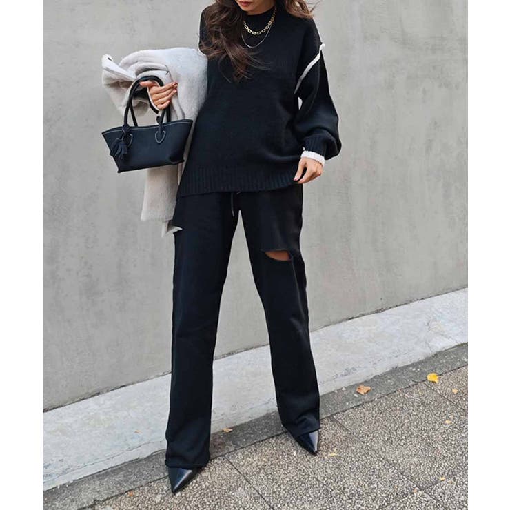 バイカラーニットプルオーバーesutoreja ニット スタイルアップ | BUYSENSE | 詳細画像8 