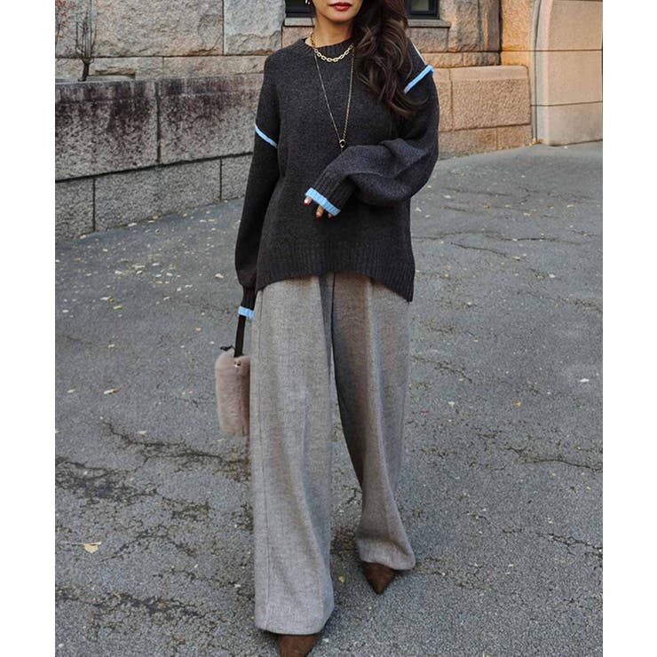 バイカラーニットプルオーバーesutoreja ニット スタイルアップ | BUYSENSE | 詳細画像10 