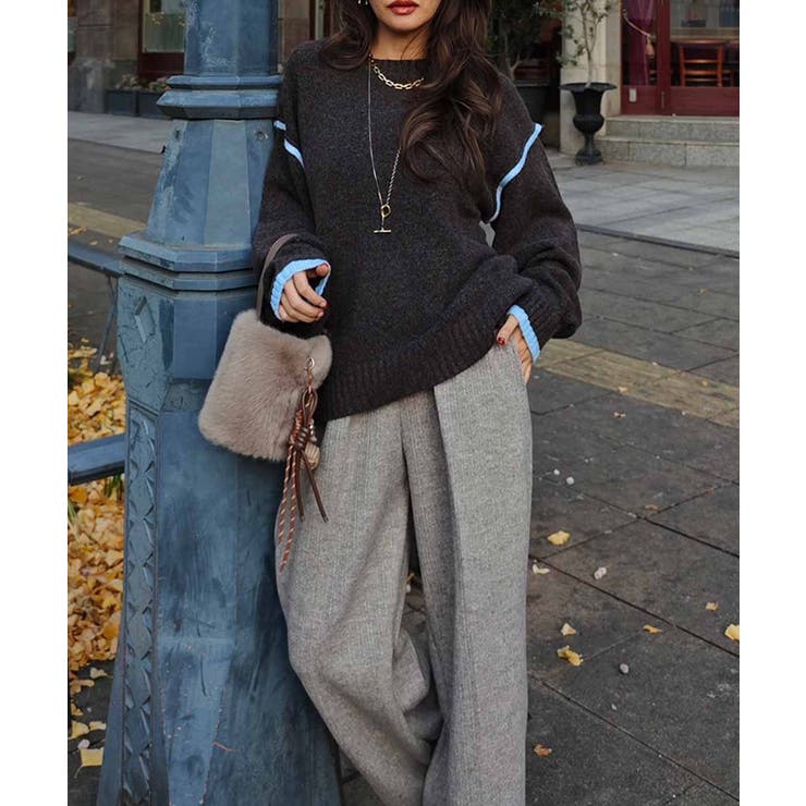 バイカラーニットプルオーバーesutoreja ニット スタイルアップ | BUYSENSE | 詳細画像13 