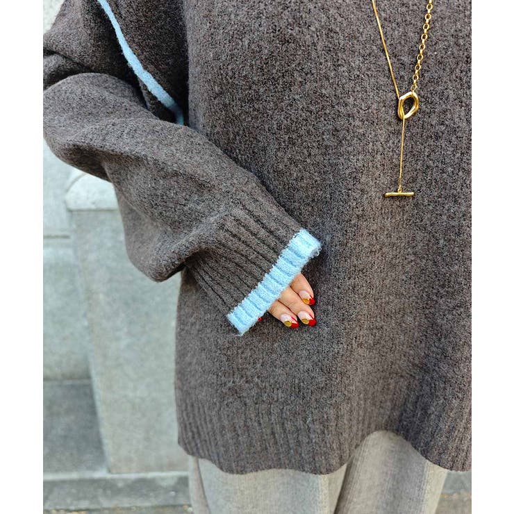 バイカラーニットプルオーバーesutoreja ニット スタイルアップ | BUYSENSE | 詳細画像17 