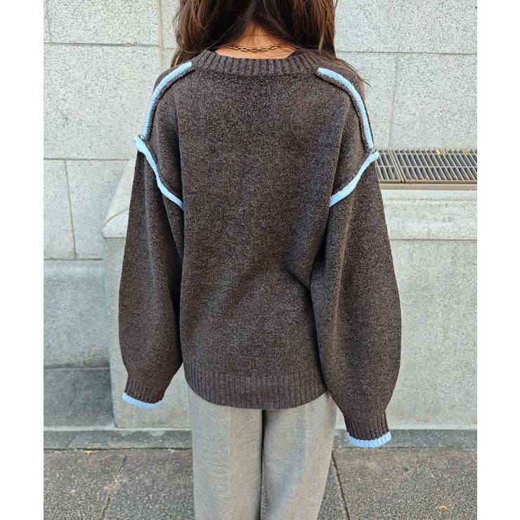 バイカラーニットプルオーバーesutoreja ニット スタイルアップ | BUYSENSE | 詳細画像18 