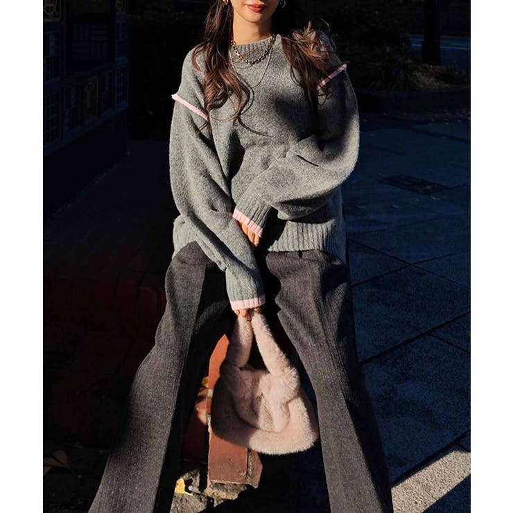 バイカラーニットプルオーバーesutoreja ニット スタイルアップ | BUYSENSE | 詳細画像5 