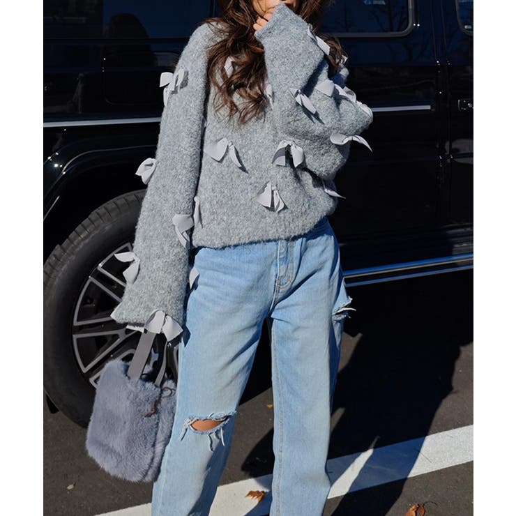 リボンクロップドニットesutoreja ニット スタイルアップ | BUYSENSE | 詳細画像3 