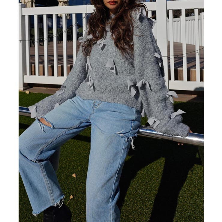 リボンクロップドニットesutoreja ニット スタイルアップ | BUYSENSE | 詳細画像4 