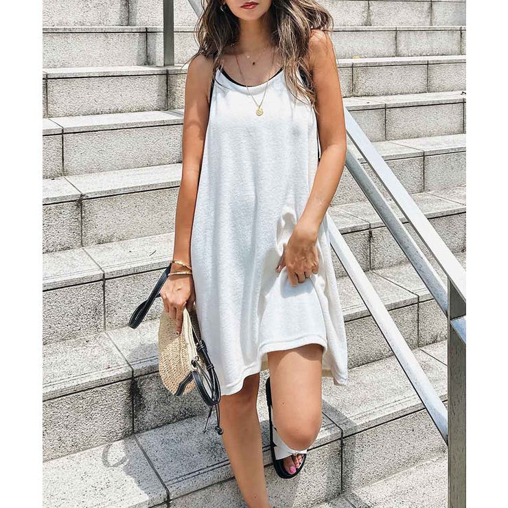 アイボリー | パイルバイカラードレス esutoreja ワンピース レディース トレンド | BUYSENSE