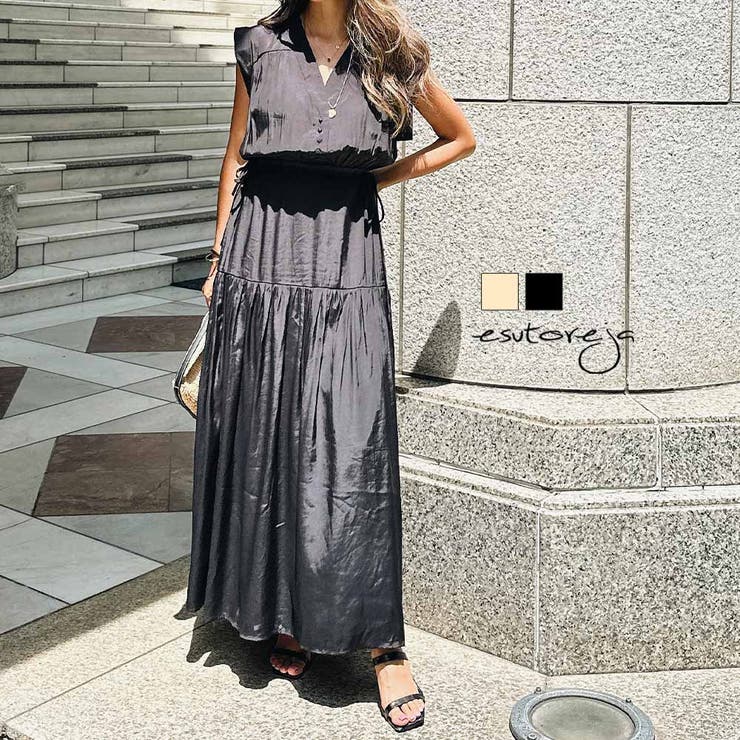 ウエストリボンロングドレスesutoreja ワンピース レディース トレンド | BUYSENSE | 詳細画像1 