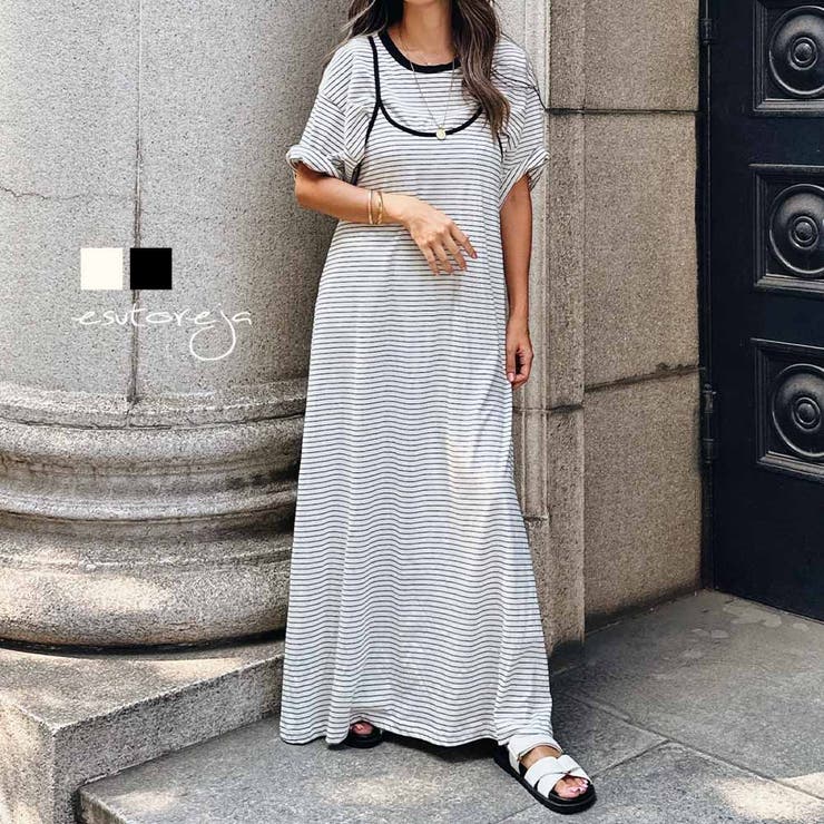 ボーダーTシャツセットesutoreja ワンピース レディース トレンド | BUYSENSE | 詳細画像1 