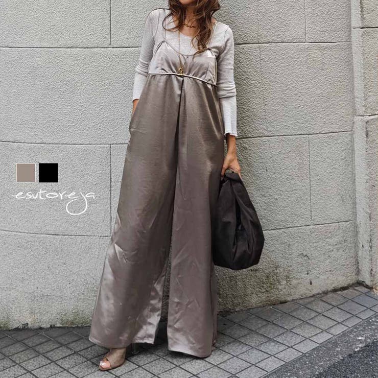 サテンキャミソールオールインワンesutoreja ワンピース スタイルアップ | BUYSENSE | 詳細画像1 