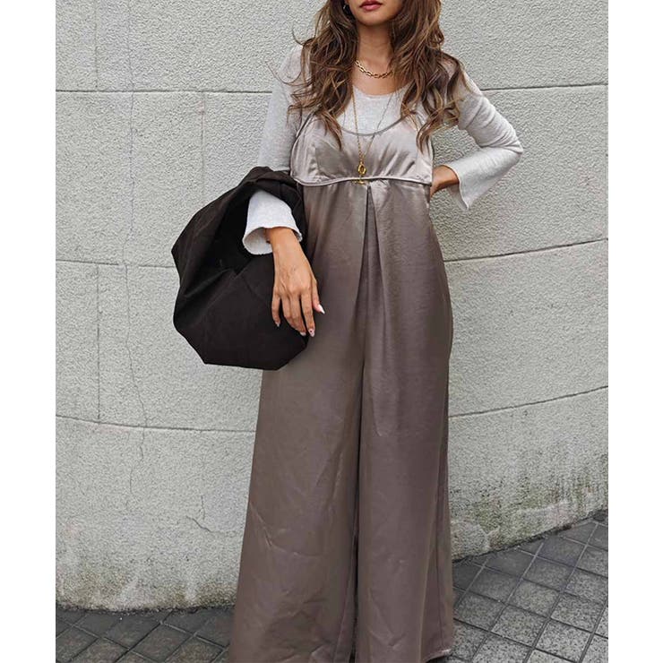 サテンキャミソールオールインワンesutoreja ワンピース スタイルアップ | BUYSENSE | 詳細画像4 