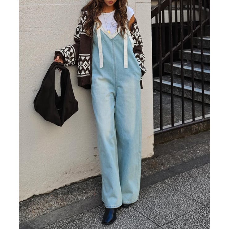 Vネックデニムサロペットesutoreja ワンピース スタイルアップ | BUYSENSE | 詳細画像8 