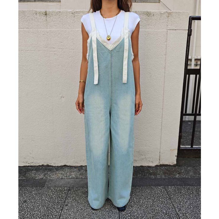 Vネックデニムサロペットesutoreja ワンピース スタイルアップ | BUYSENSE | 詳細画像11 