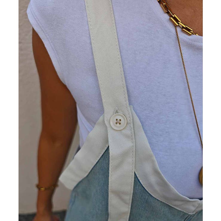 Vネックデニムサロペットesutoreja ワンピース スタイルアップ | BUYSENSE | 詳細画像12 