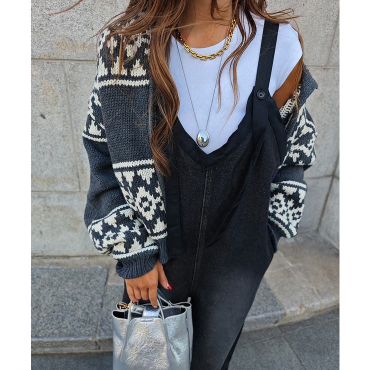 Vネックデニムサロペットesutoreja ワンピース スタイルアップ | BUYSENSE | 詳細画像6 