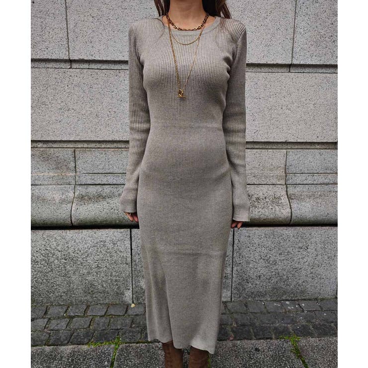 リブニットロングスリーブワンピースesutoreja ワンピース スタイルアップ | BUYSENSE | 詳細画像11 