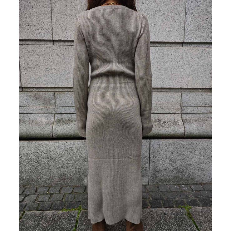 リブニットロングスリーブワンピースesutoreja ワンピース スタイルアップ | BUYSENSE | 詳細画像14 
