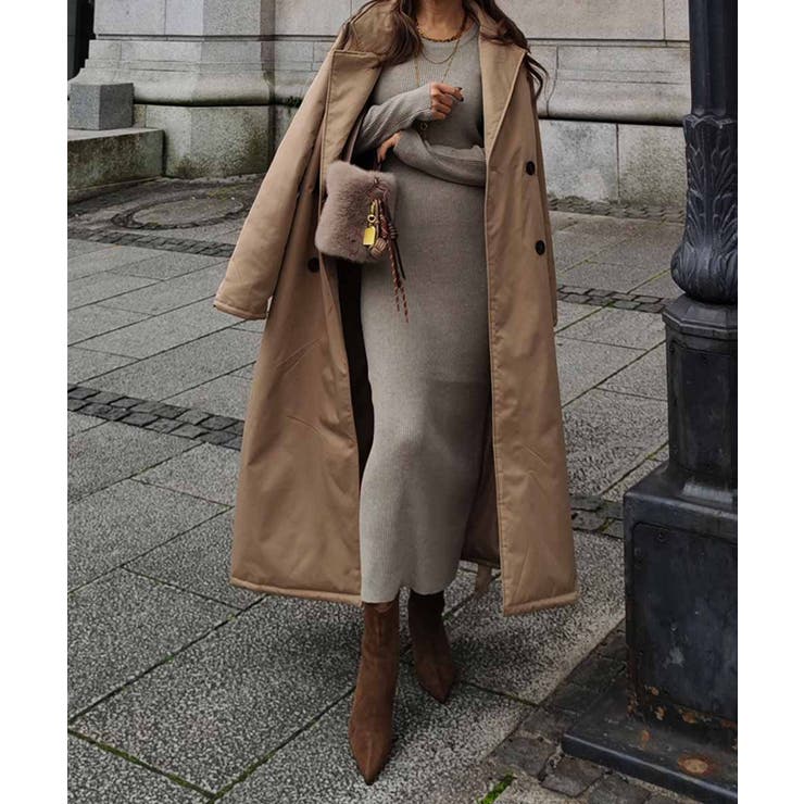 リブニットロングスリーブワンピースesutoreja ワンピース スタイルアップ | BUYSENSE | 詳細画像3 