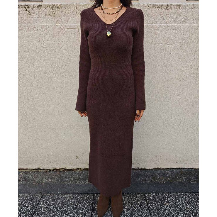 Vネックリブニットワンピースesutoreja ワンピース スタイルアップ | BUYSENSE | 詳細画像11 