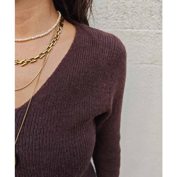 Vネックリブニットワンピースesutoreja ワンピース スタイルアップ | BUYSENSE | 詳細画像12 