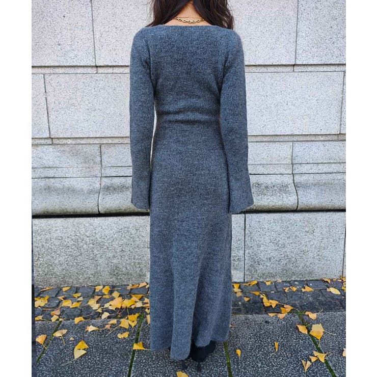 Vネックフレアニットワンピースesutoreja ワンピース スタイルアップ | BUYSENSE | 詳細画像11 