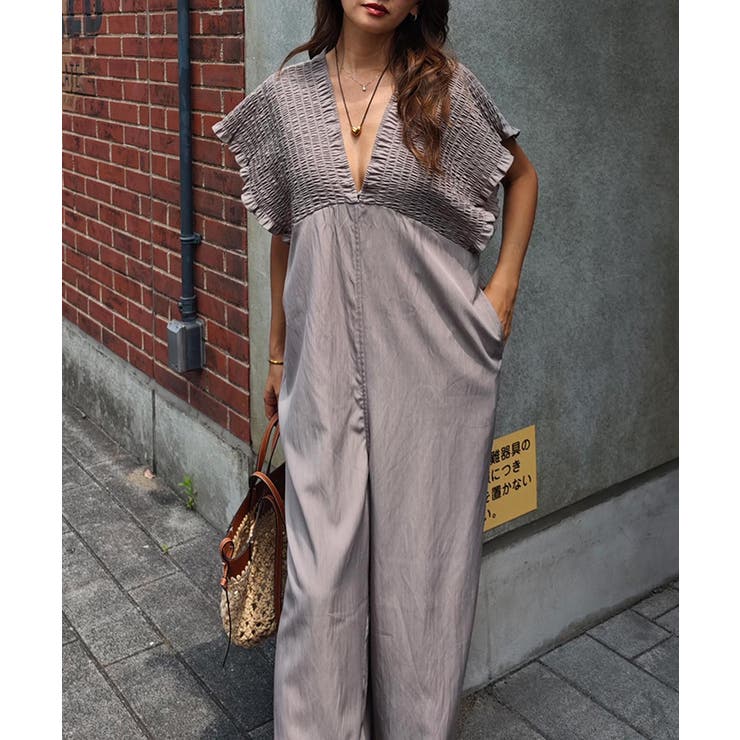 シャーリングフリルオールインワンesutoreja ワンピース スタイルアップ | BUYSENSE | 詳細画像6 