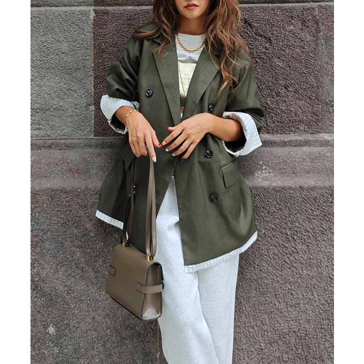 レイヤードダブルテーラードジャケットesutoreja アウター スタイルアップ | BUYSENSE | 詳細画像7 