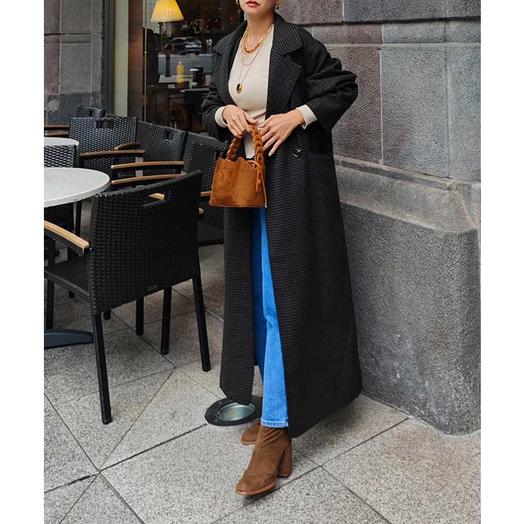 ガンクラブチェックロングコートesutoreja アウター スタイルアップ | BUYSENSE | 詳細画像8 