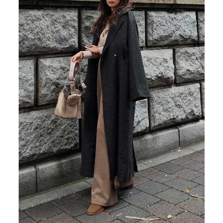 ガンクラブチェックロングコートesutoreja アウター スタイルアップ | BUYSENSE | 詳細画像10 