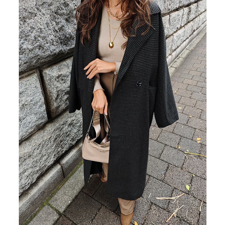 ガンクラブチェックロングコートesutoreja アウター スタイルアップ | BUYSENSE | 詳細画像12 