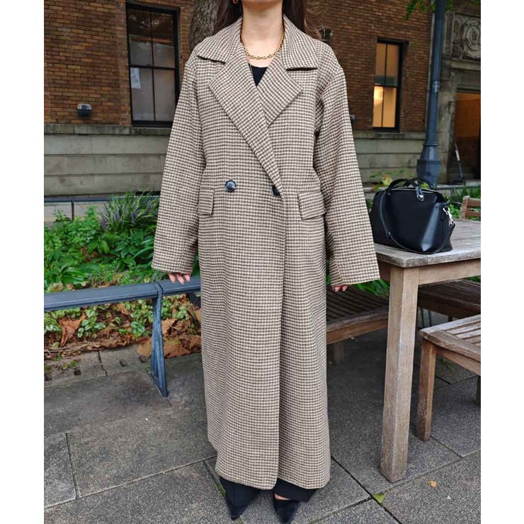 ガンクラブチェックロングコートesutoreja アウター スタイルアップ | BUYSENSE | 詳細画像13 