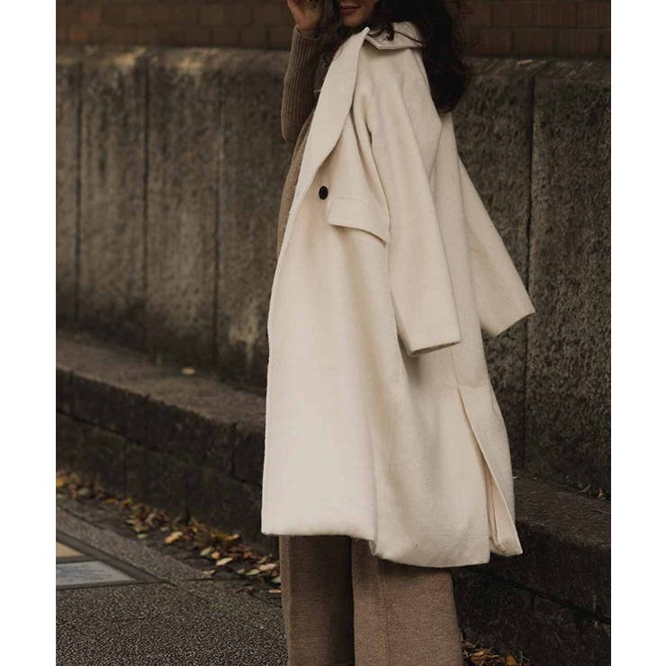 アイボリー | シャギーロングコートesutoreja アウター スタイルアップ | BUYSENSE
