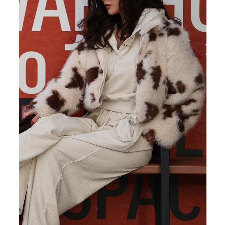 カウパターンファージャケットesutoreja アウター スタイルアップ | BUYSENSE | 詳細画像2 