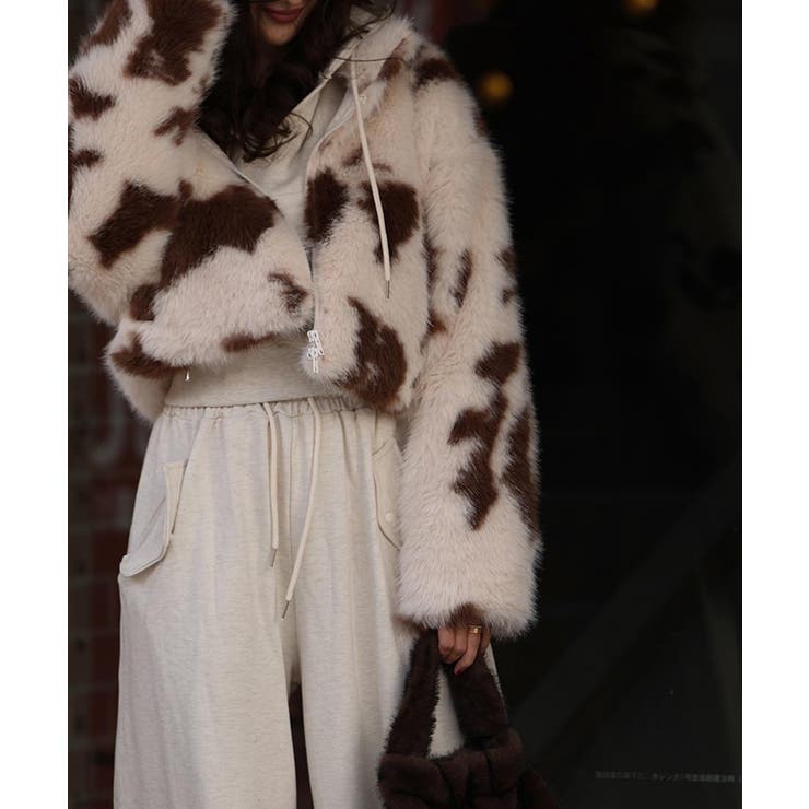 カウパターンファージャケットesutoreja アウター スタイルアップ | BUYSENSE | 詳細画像3 