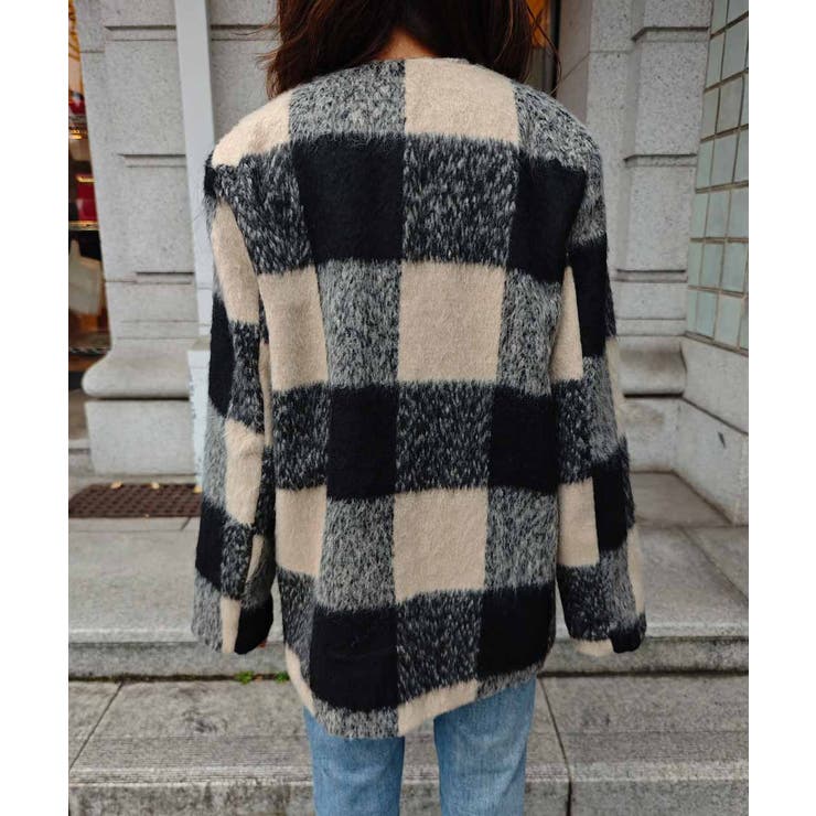 ブロックチェックミドルコートesutoreja アウター スタイルアップ | BUYSENSE | 詳細画像14 