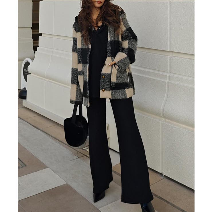 ブロックチェックミドルコートesutoreja アウター スタイルアップ | BUYSENSE | 詳細画像6 