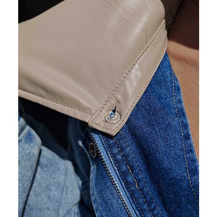 レザーカラーデニムブルゾンesutoreja アウター スタイルアップ | BUYSENSE | 詳細画像13 