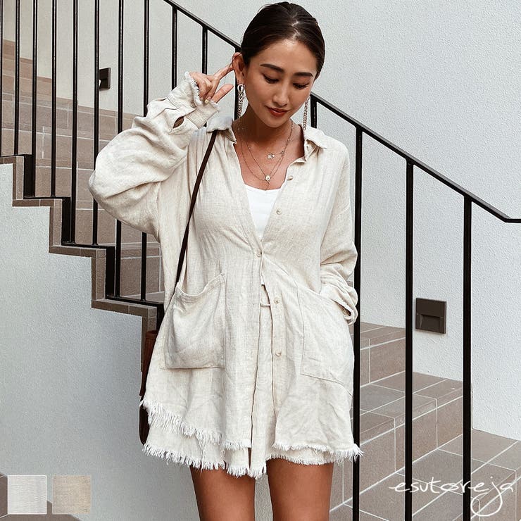 フリンジルーズシャツセットアップ esutoreja セットアップ | BUYSENSE | 詳細画像1 