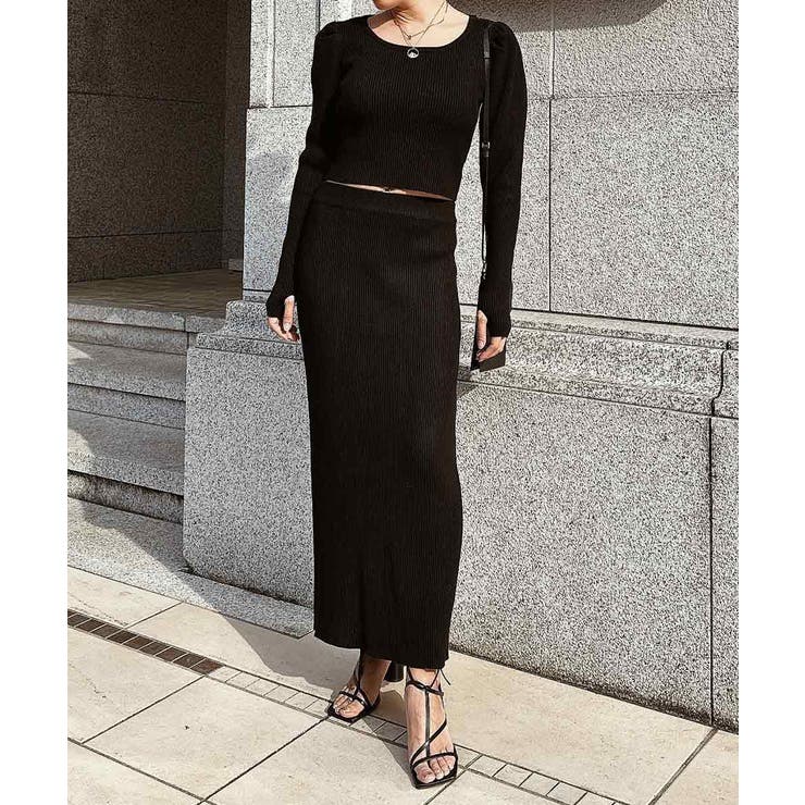 ブラック | パフショルダーセットアップ esutoreja セットアップ | BUYSENSE