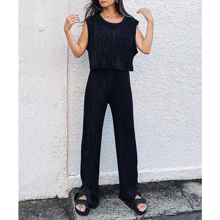 ブラック | プリーツセットアップ esutoreja セットアップ | BUYSENSE