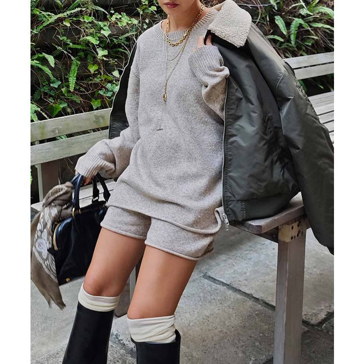 ベージュ | ニットショーツセットアップesutoreja セットアップ スタイルアップ | BUYSENSE