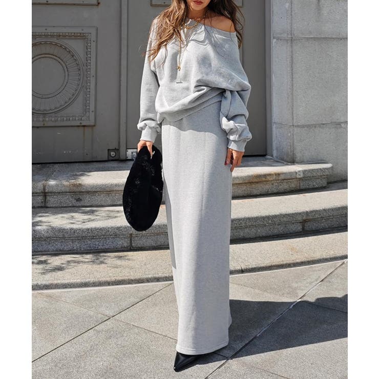 グレー | スウェットスカートセットアップesutoreja セットアップ スタイルアップ | BUYSENSE