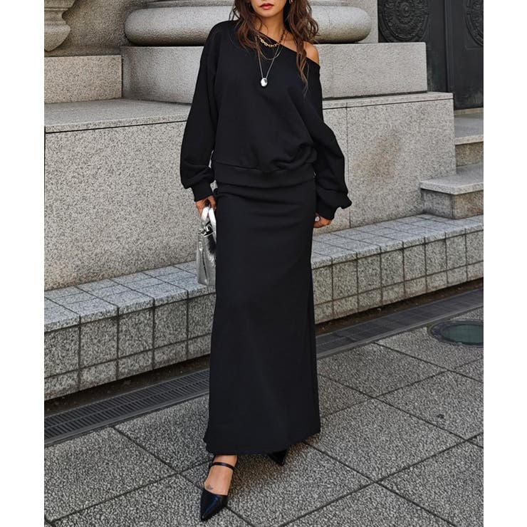 ブラック | スウェットスカートセットアップesutoreja セットアップ スタイルアップ | BUYSENSE