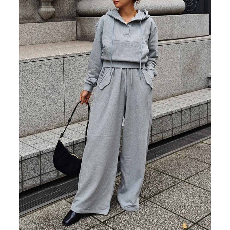 グレー | ショートフーディセットアップesutoreja セットアップ スタイルアップ | BUYSENSE