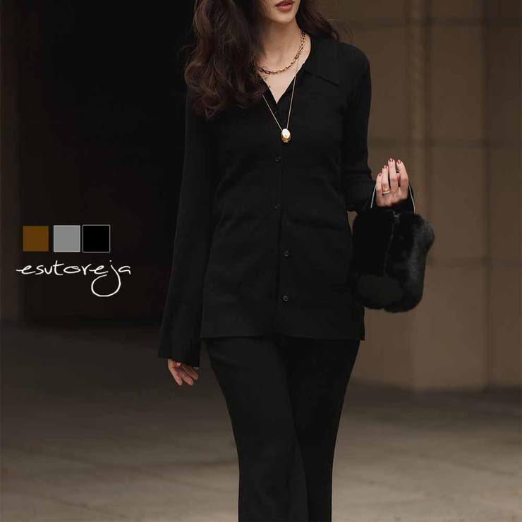 リブポロニットカーデイガンセットアップesutoreja セットアップ | BUYSENSE | 詳細画像1 