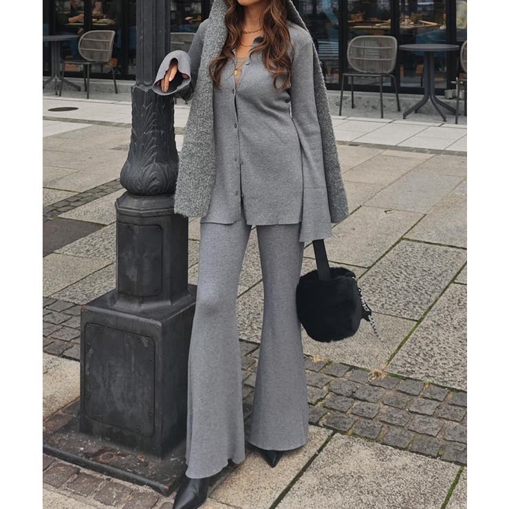 グレー | リブポロニットカーデイガンセットアップesutoreja セットアップ | BUYSENSE